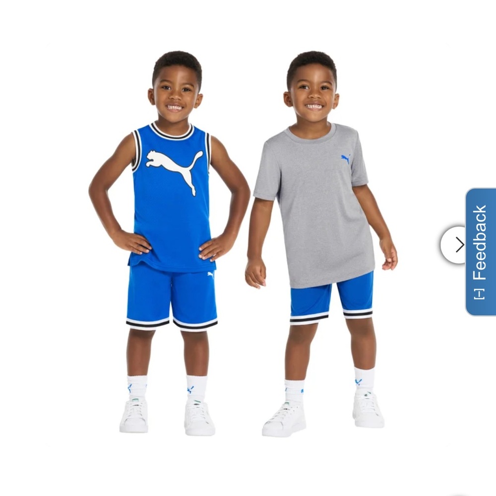 Puma Kids Blue Tank and Gray Tee Set